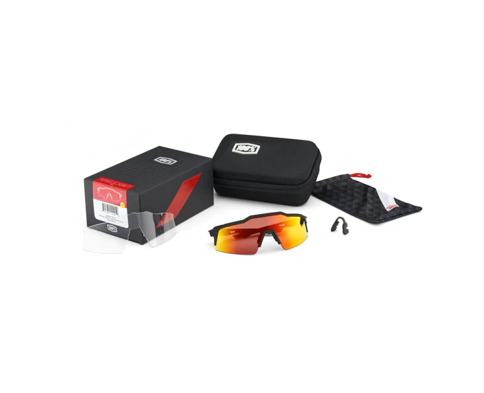 100% Speedcraft SL - Soft Tact Off White - Hiper Red Multilayer Mirror Lens - Image 5
