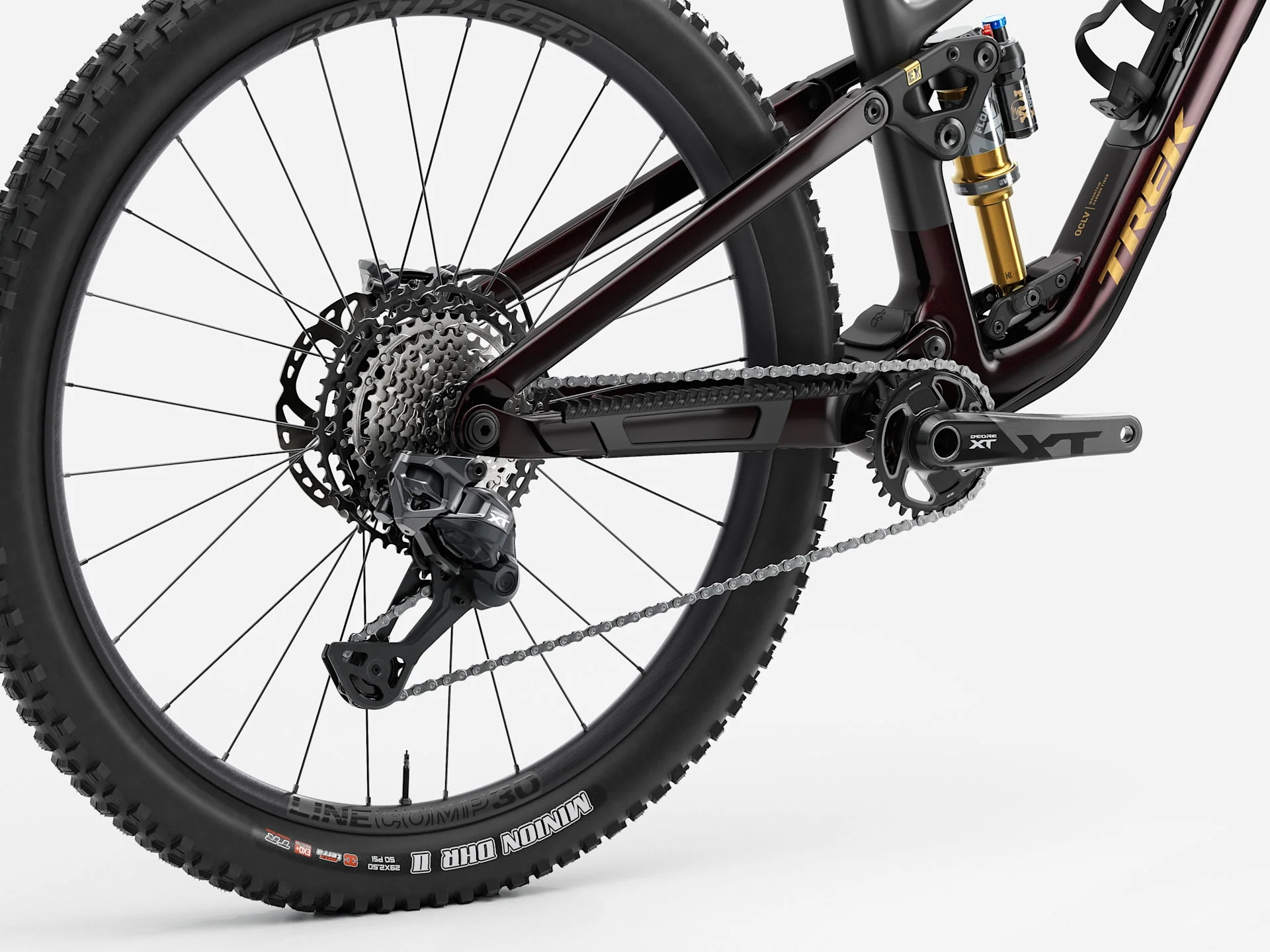 2026 Trek Fuel EX 9.8 XT Di2 Gen 7 - Gloss Dark Carmine/Matte Trek Black - Image 4