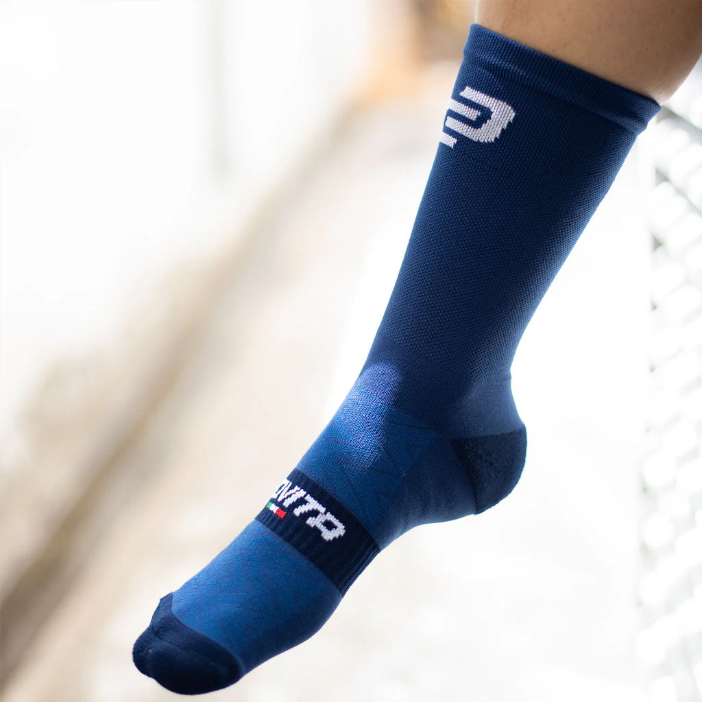 Ciovita Crew Cycling Socks- Navy - Image 2