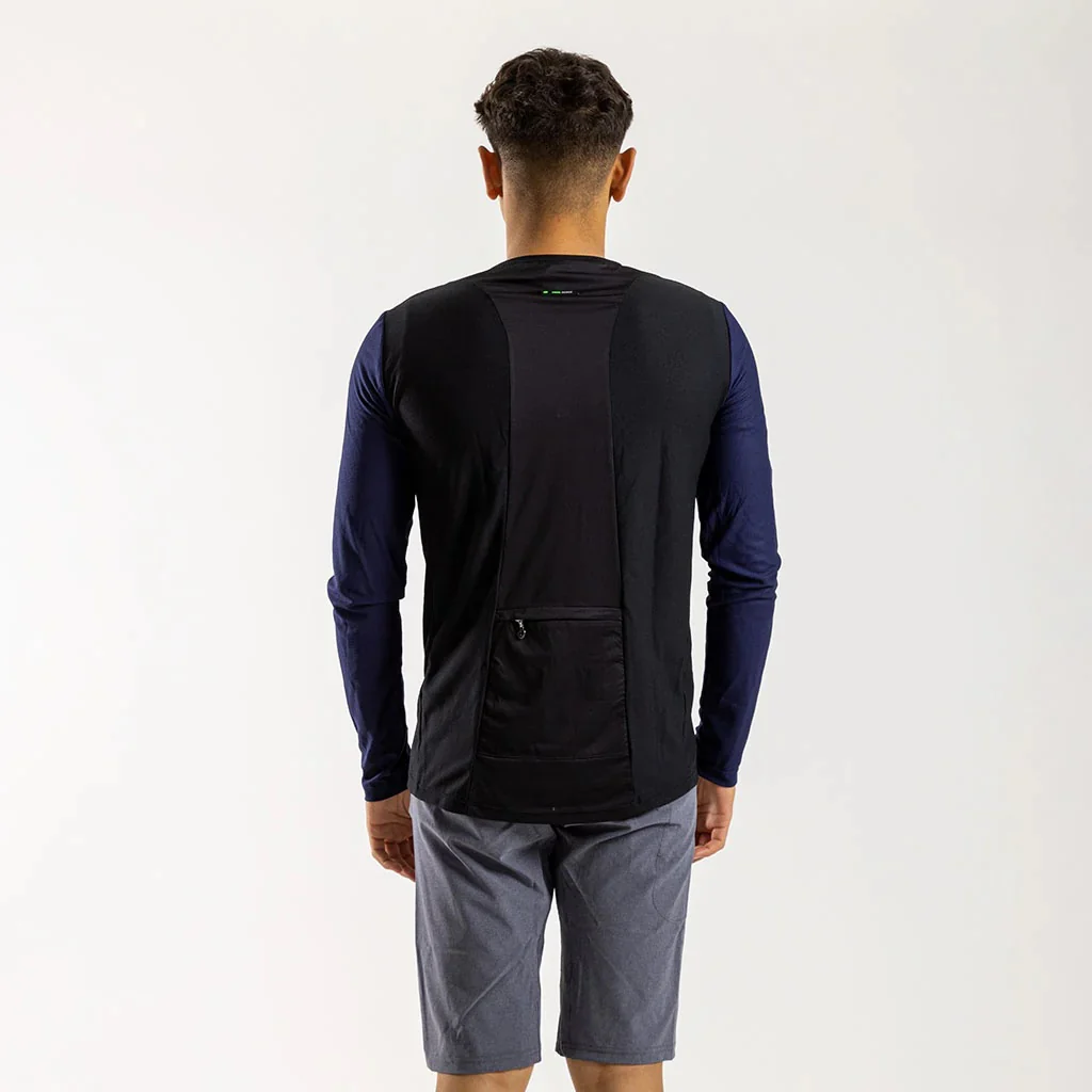 Ciovita Mens  AR Long Sleeve Trail Tee- Black/ Navy - Image 4