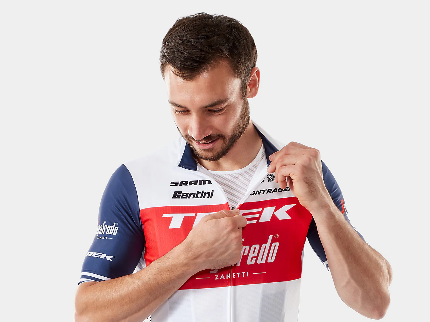 Santini Trek-Segafredo Men's Team Replica Race Cycling Jersey - Image 3