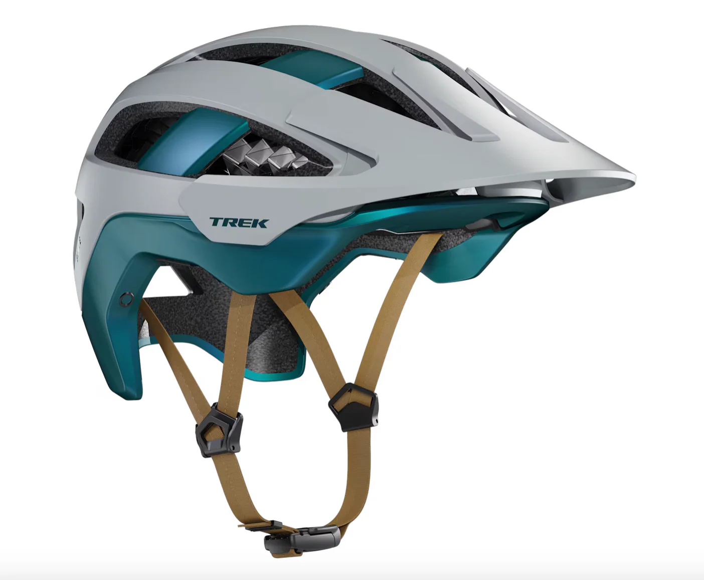 Trek Blaze WaveCel Mountain Bike Helmet - Matte Gravel/ Dark Aquatic - Image 7