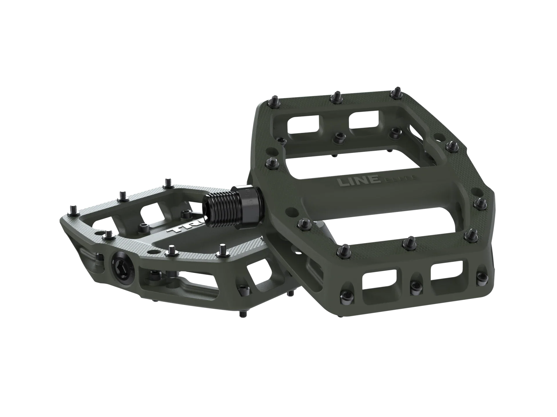 Trek Line Elite MTB Pedal Set - Matte Olive Green - Image 4