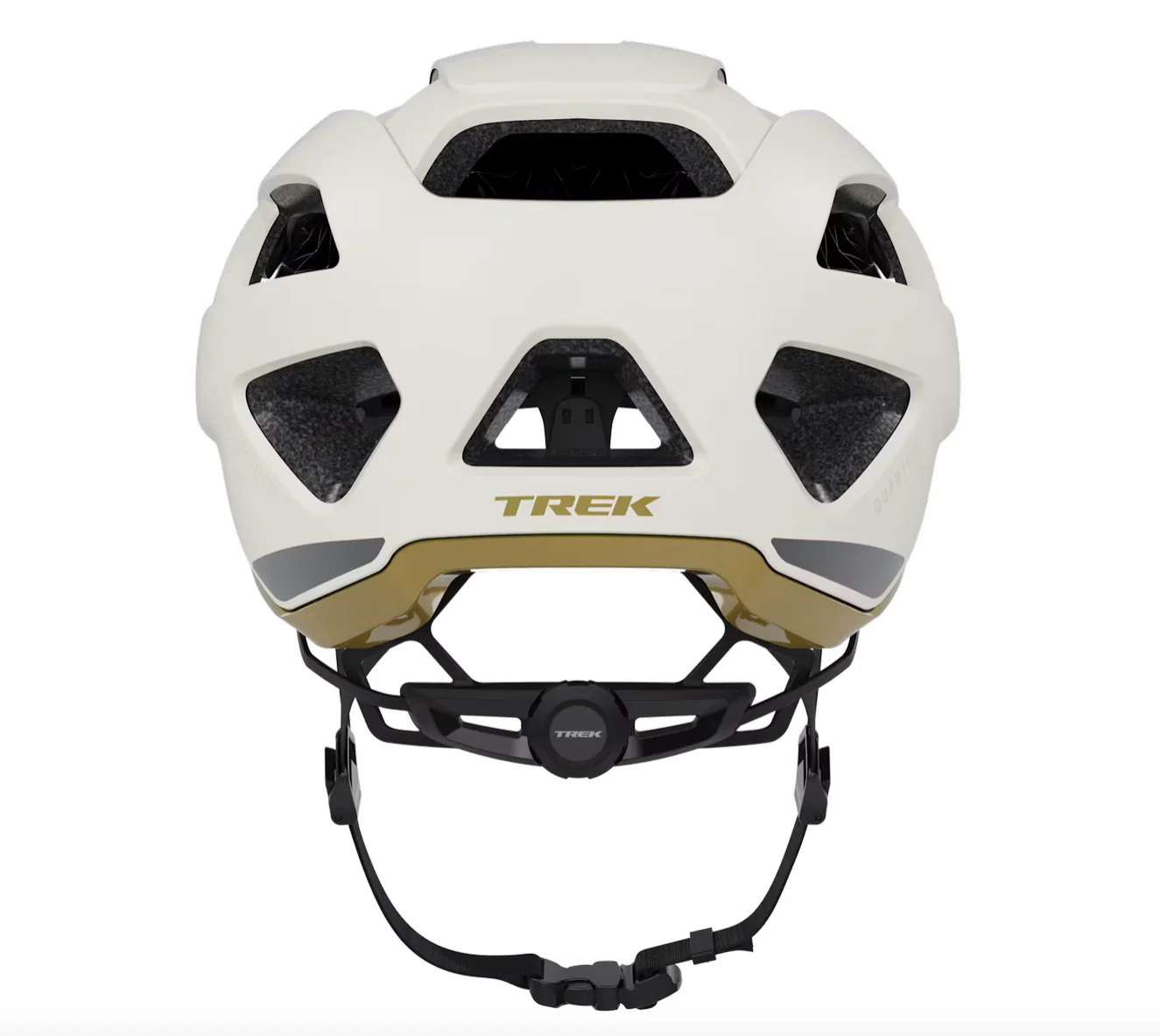 Trek Quantum WaveCel Mountain Bike Helmet- Matte White/ Old style Gold - Image 6