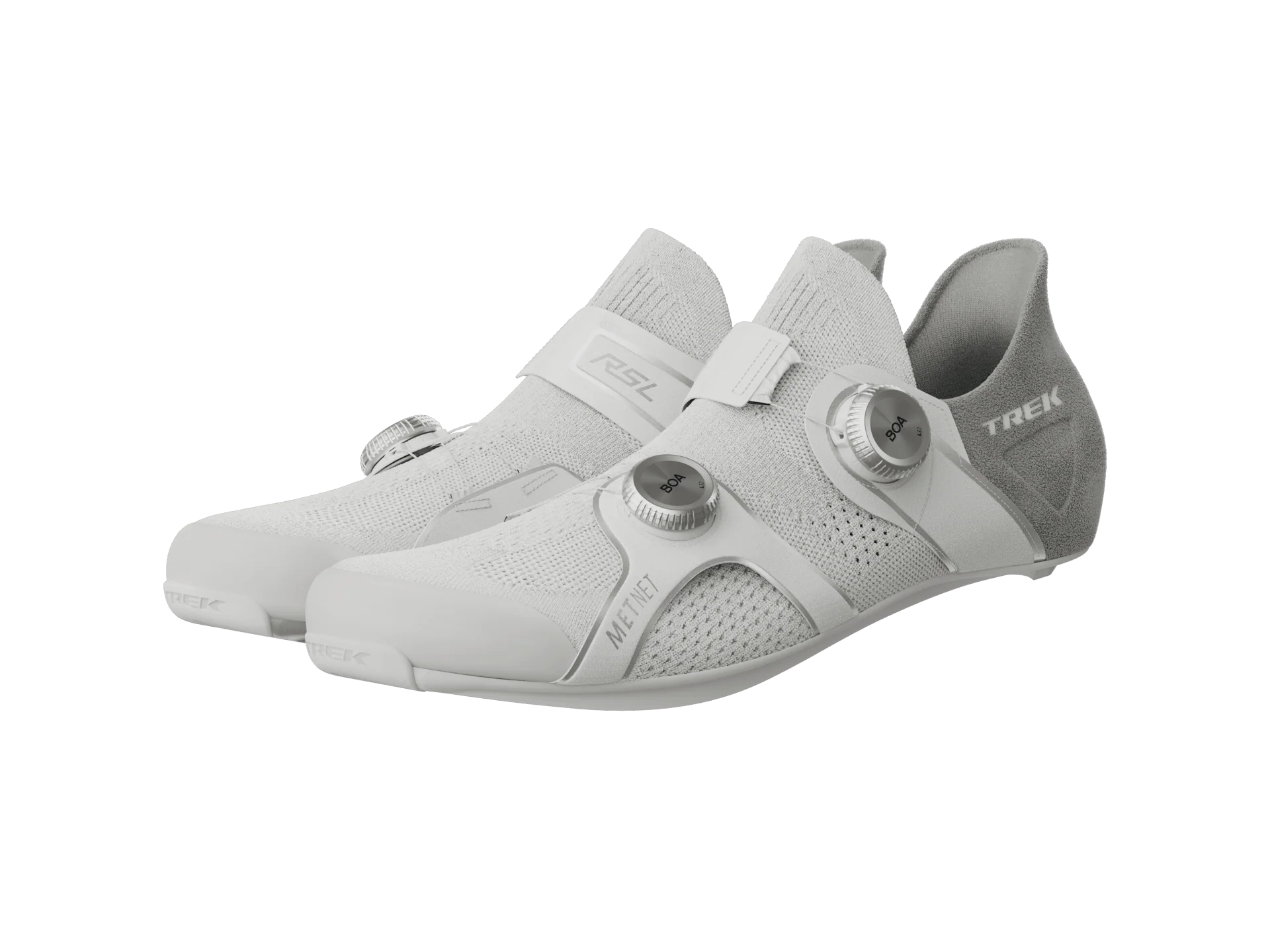Trek RSL Knit Road Cycling Shoes - White/Silver - Image 5